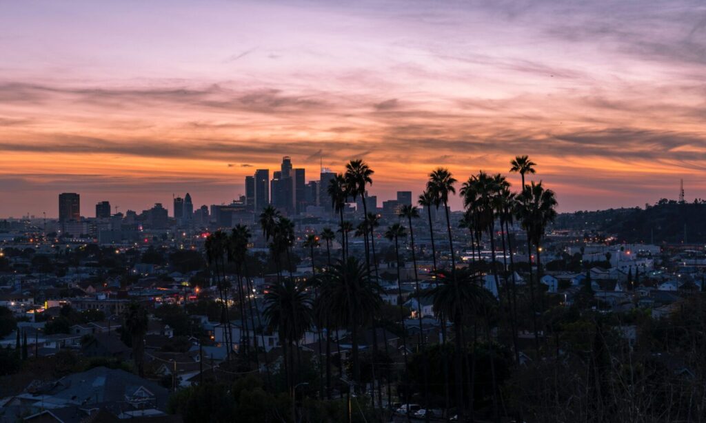 city of los angeles at dusk