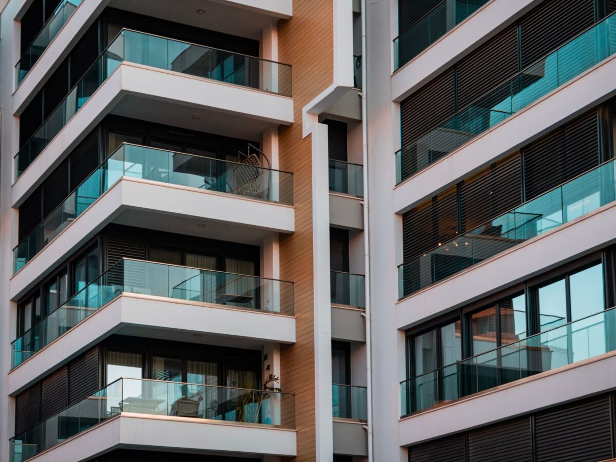 Modern luxury apartment building in Beverly Hills showcasing contemporary architecture and upscale residential design