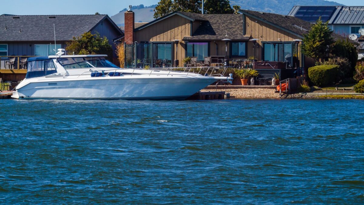 Stunning waterfront luxury home in Calabasas Lake with modern architecture and scenic views