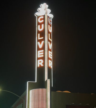 Culver City white and red led light signage
