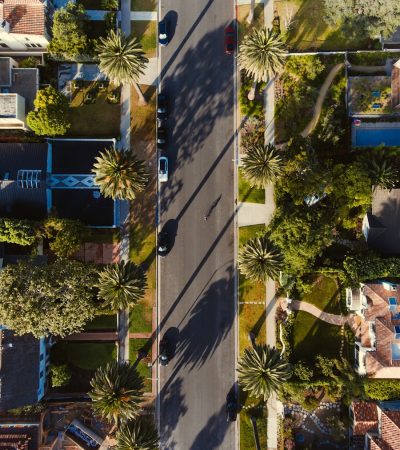 North of Montana bird's eye view of road