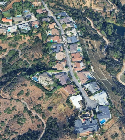 aerial view of a neighborhood