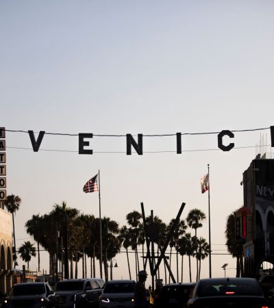 Elegant storefront and residential architecture along Abbot Kinney Boulevard in Venice, Los Angeles
