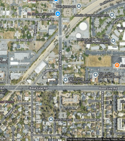 Luxury residential neighborhood in Alta Loma West, Los Angeles featuring upscale homes and tree-lined streets