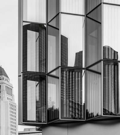 Luxury condo building at Arches on Swall in Los Angeles featuring modern architecture