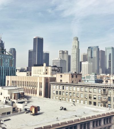 Modern luxury loft building in Los Angeles featuring contemporary architecture and urban design