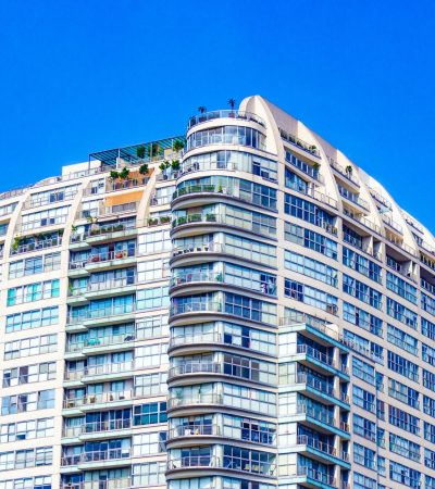 Modern luxury condominium building in Beverly Grove, Los Angeles