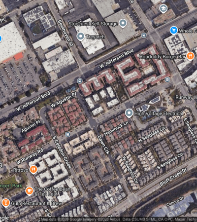 Modern luxury condominium building in Playa Vista, Los Angeles featuring contemporary architecture and upscale amenities