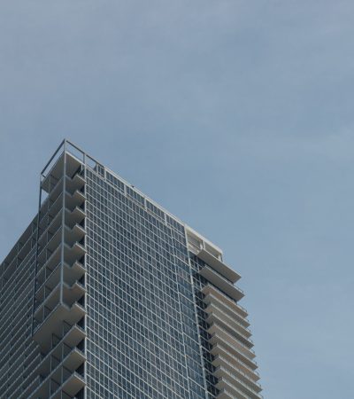 Modern luxury apartment building in Century City, Los Angeles showcasing contemporary architecture and premium rental options