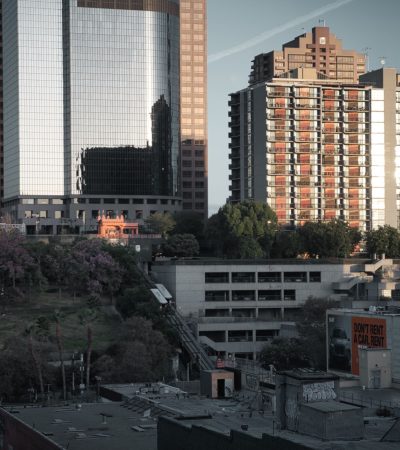 Exterior view of Century Park East luxury high-rise residential building in Los Angeles