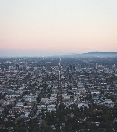 northeast los angeles aerial view of city under cloudy sky