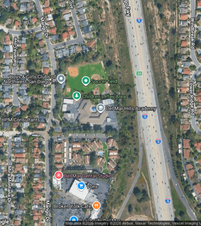 Upscale homes in Del Mar Hills, Los Angeles luxury real estate neighborhood
