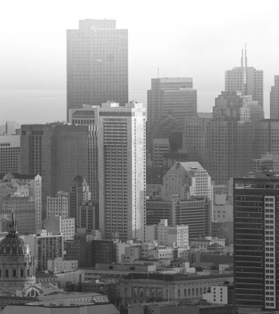 Modern luxury downtown San Francisco real estate with urban skyline views and contemporary architecture