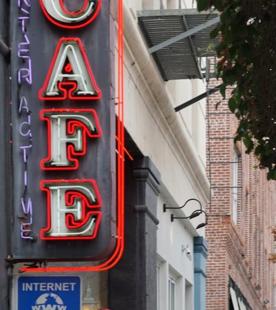 Downtown Santa Monica a sign on a building