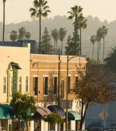 eagle rock a building with palm trees in the background