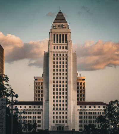 Historic Eastern Columbia Lofts building in downtown Los Angeles, featuring art deco architecture and luxury loft residences.