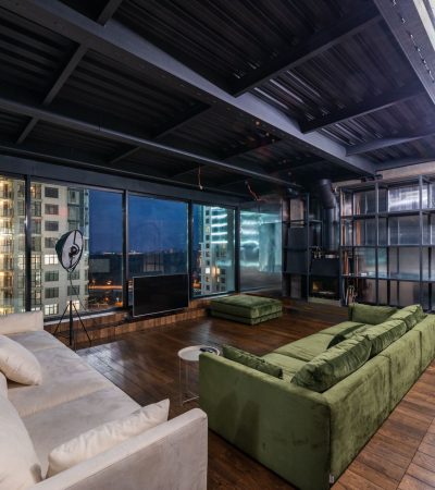 Modern loft interior in Flower Street Lofts, downtown Los Angeles luxury real estate