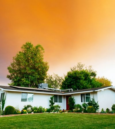 landscape photography of bungalow house