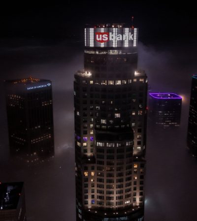 Luxury high-rise residential tower in Hollywood, Los Angeles featuring modern architecture and premium amenities