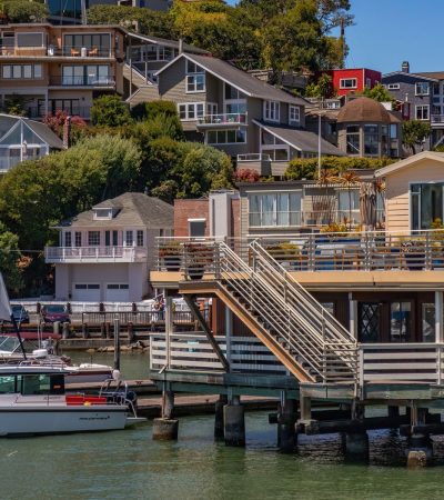 Luxury real estate in India Basin, San Francisco with waterfront views and modern architecture