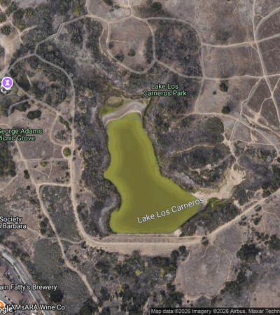 Luxury residential community near Goleta Park in Lake Los Carneros, Goleta featuring upscale homes and tree-lined streets