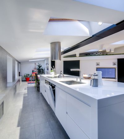 Modern luxury loft interior at Luma Lofts in Los Angeles featuring contemporary design and high ceilings