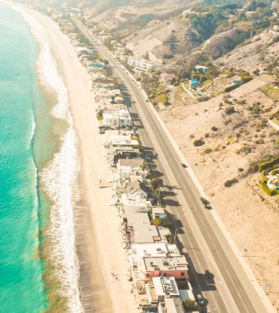 Modern luxury condominium in Malibu featuring contemporary architecture and coastal living