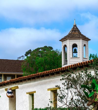 Luxurious Mission Santa Fe style home in Oceanside, California showcasing elegant Spanish colonial architecture