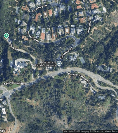 Stunning luxury estate in Mulholland Estates, Los Angeles with modern architecture and scenic hillside views