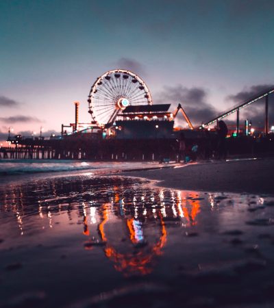 luxury homes for sale in santa monica Ferris wheel during golden hour