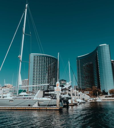 Luxury waterfront real estate at One Marina in Redwood City, California