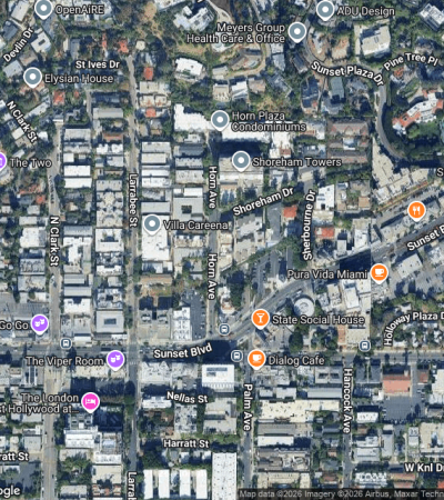 Shoreham Villas luxury residential building in Los Angeles showcasing modern architecture and upscale design