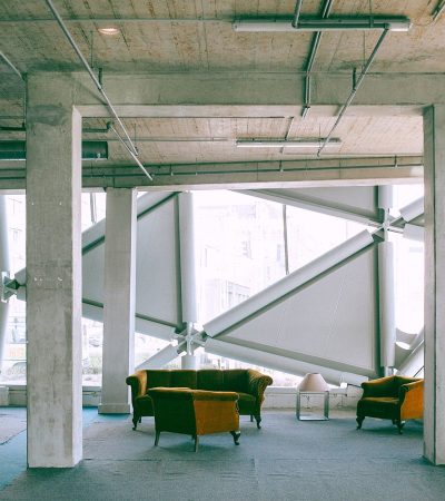 Modern loft-style building in Silicon Beach, Los Angeles, featuring industrial architecture and contemporary design elements