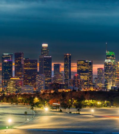 Stunning Los Angeles skyline featuring luxury high-rise residential buildings and downtown cityscape