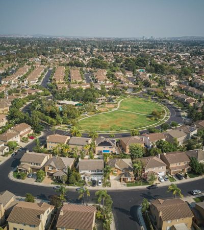 Luxury residential neighborhood in South of Ventura, Sherman Oaks with tree-lined streets and upscale homes