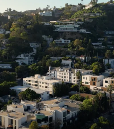 a group of buildings on a hill