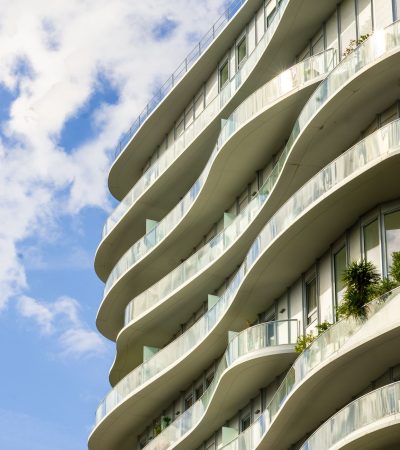 Elegant terraced luxury residential building at Ambassador Gardens in Los Angeles