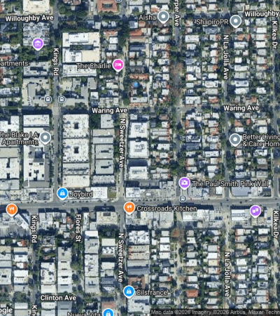Luxury residential property The Ainsley in Los Angeles with modern architectural design