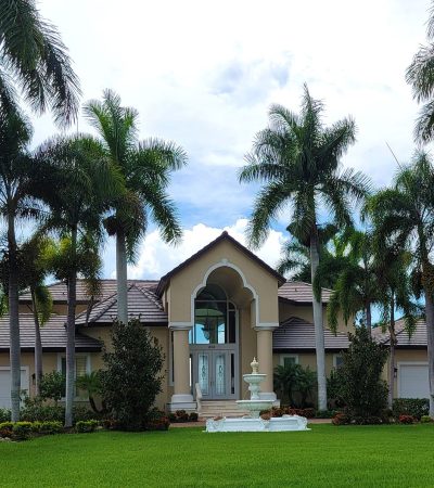 Luxury real estate property in Rancho Santa Fe, California showcasing upscale architecture and landscaping