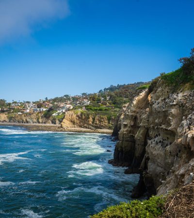 Upscale residential street in Village of La Jolla, luxury real estate neighborhood in Los Angeles